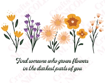 Country Music Bryan Song Lyric PNG - Floral Digital Download