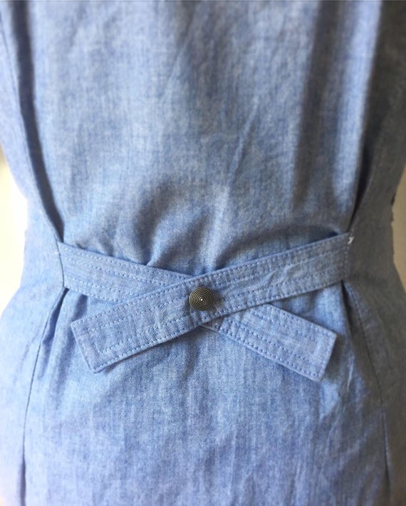 1980s Lanz Petites Light wash Chambray Western St… - image 5