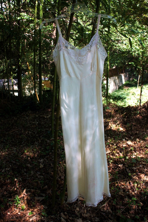 ongezond Vakman geur 1950s Full Slip Scalloped Lace Embroidered Cream Adjustable - Etsy