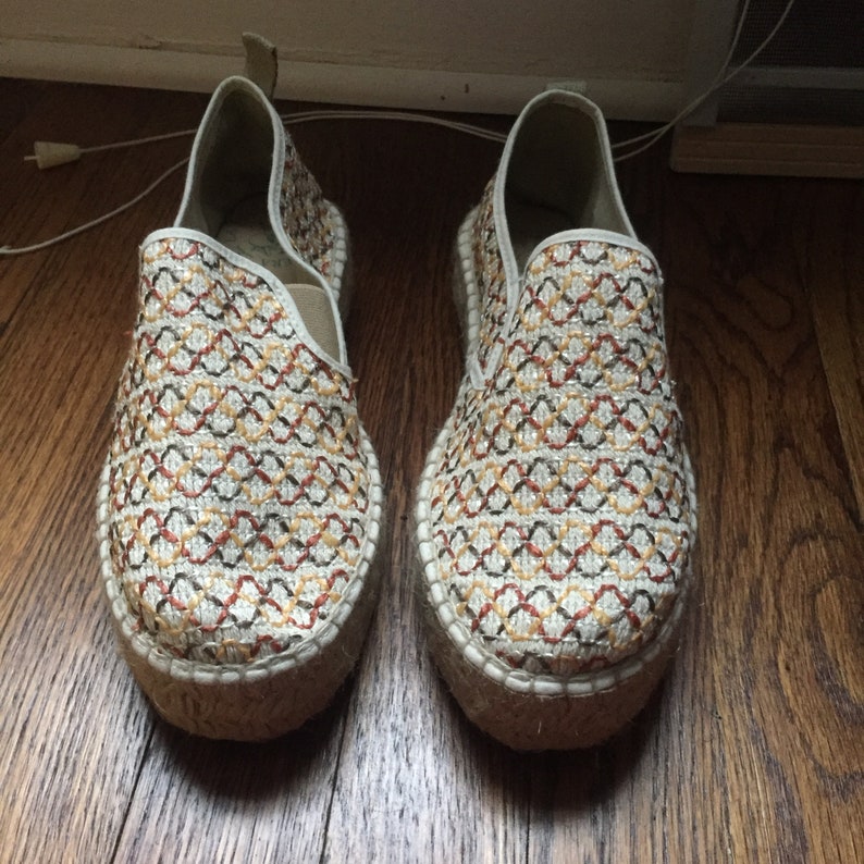 La Manual Alpargatera Platform Espadrilles Made in Barcelona, Spain. Hand woven earth tones. Never worn. sz EU 37, fit like US 6 image 4