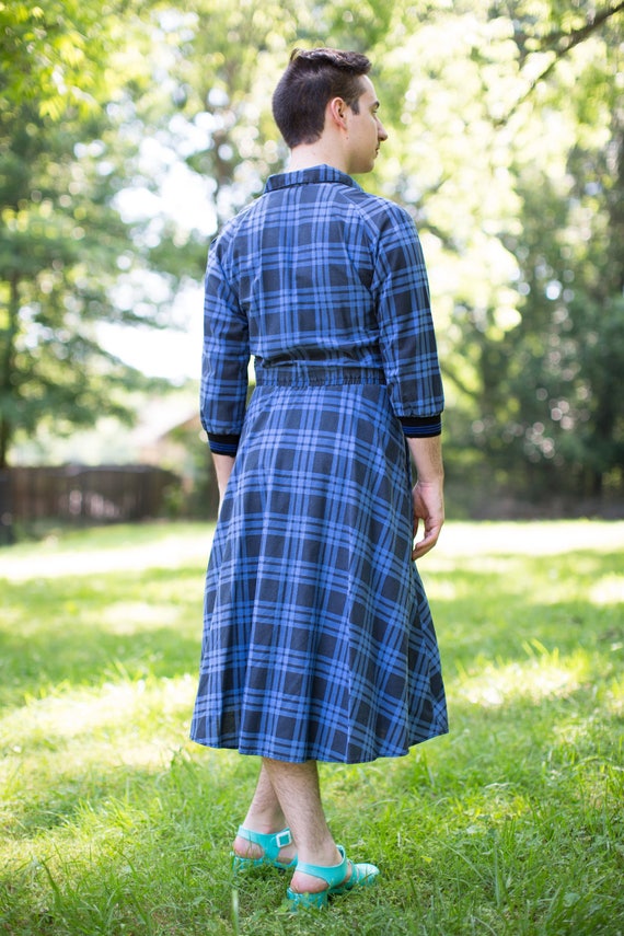 Black Plaid Dress. Midi Tartan Dress. Casual Outfit With Pockets 3 Colors -   Canada