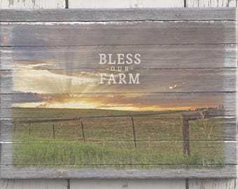 Bless Our Farm Canvas Print: Rustic Farmhouse Decor