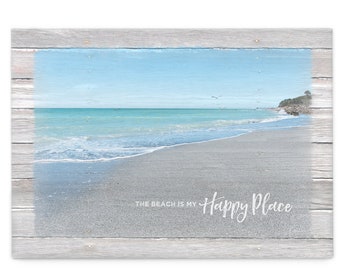 Grasslands Road Wall Starfish GR Beach is My Happy Place Plaque Medium White Blue