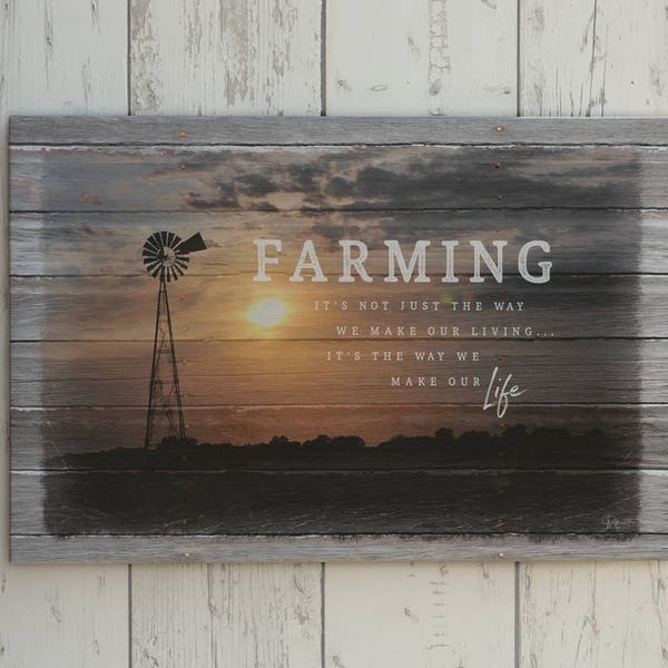 Windmill Canvas Print, Farming Lifestyle Canvas Print, Gift Idea for Farmer, Windmill on the Farm at Sunset Picture, Farm Sign, Farm Print