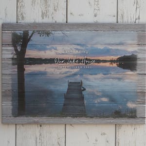 Personalized Lake House Canvas Print: Custom Wall Art Decor