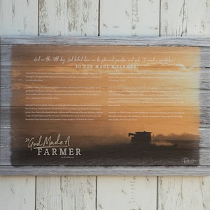 So God Made a Farmer by Paul Harvey Canvas Print, So God Made a Farmer Sign; So God Made a Farmer FFA Speech by Paul Harvey, Farmer Gift