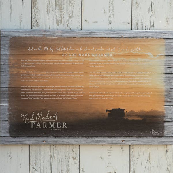 So God Made a Farmer by Paul Harvey Canvas Print, So God Made a Farmer Sign; So God Made a Farmer FFA Speech by Paul Harvey, Farmer Gift