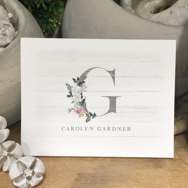 Monogram Note Cards with Your Name- Boxed Set of Blank Note Cards with Envelopes