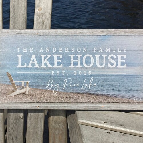Custom Lake House Name Canvas Print Customized Family Name Etsy