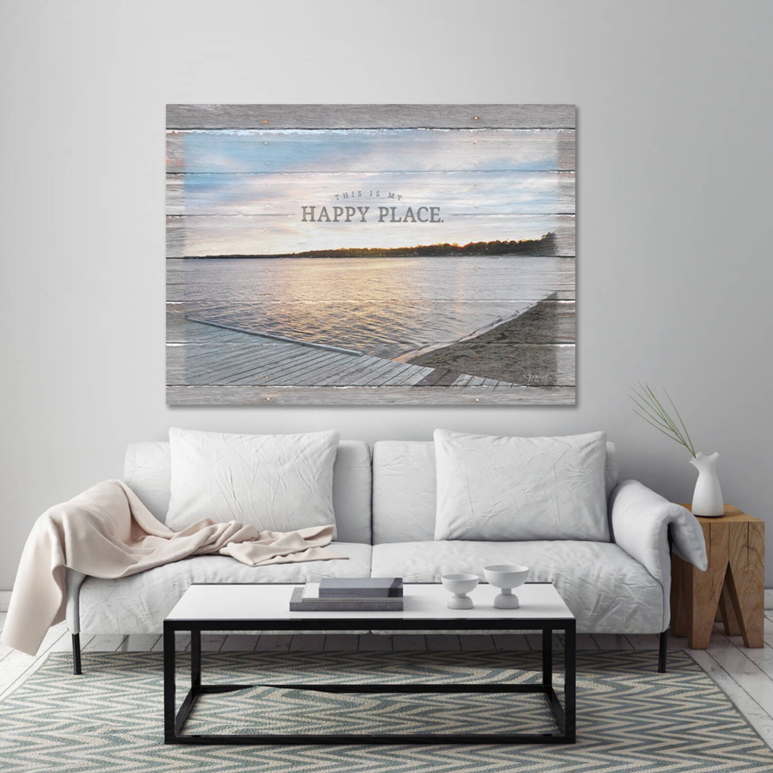 This is My Happy Place Lake Canvas Wall Art Lake House Decor Etsy