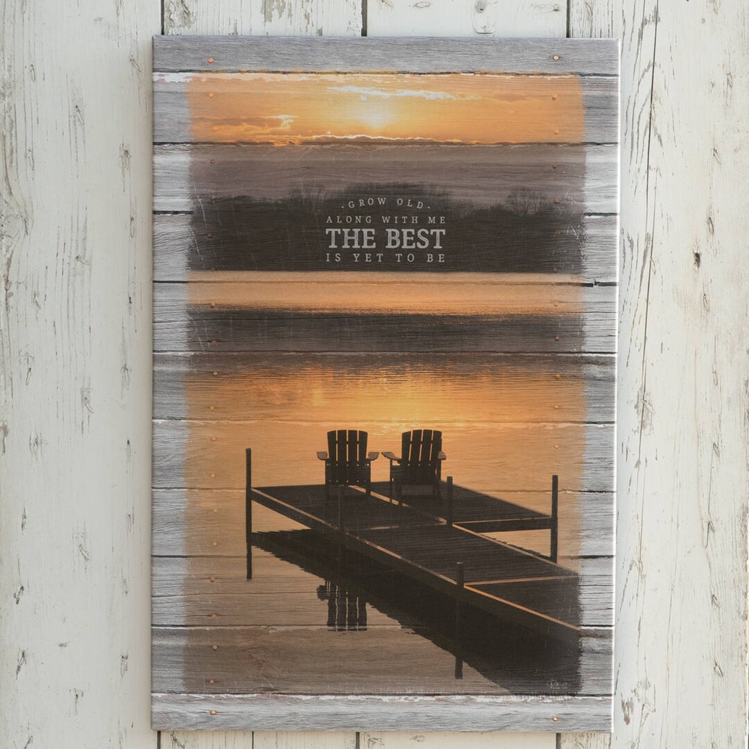 Grow Old Along With Me the Best is yet to Be Canvas Print, Wedding Gift, Anniversary Gift, Lake ...