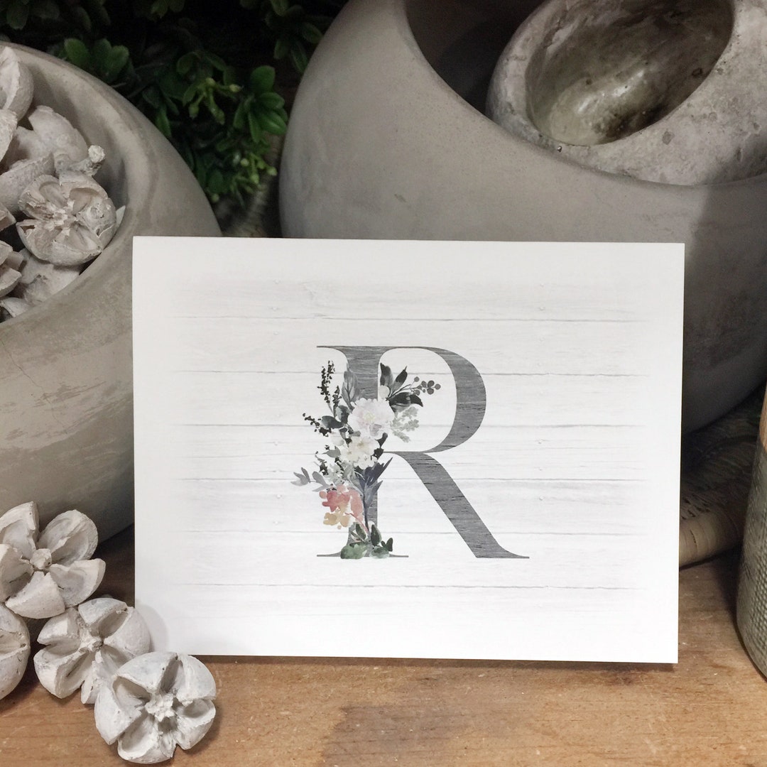 Floral Monogram Note Card Set – Personalized Stationery Gift - Etsy