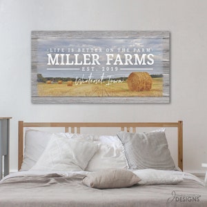 Personalized Farm Name Sign Family Farm Custom Canvas Print with Established Date and Location image 2