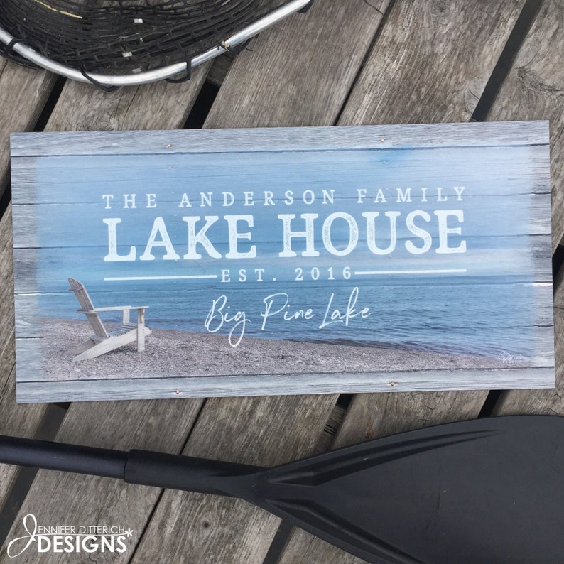Outdoor Lake House Sign Personalized With Family Name Etsy