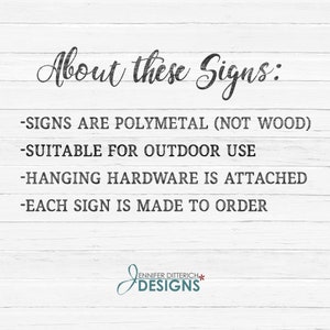 These signs are polymetal and are suitable for outdoor use.