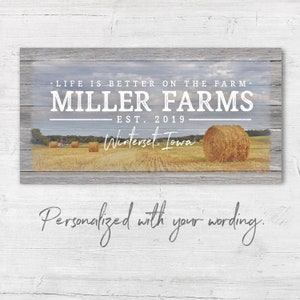 Personalized Farm Name Sign Family Farm Custom Canvas Print with Established Date and Location image 3