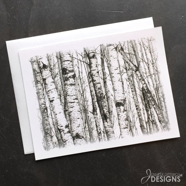 Birch Trees Note Card Set - Blank Boxed Cards with Envelopes