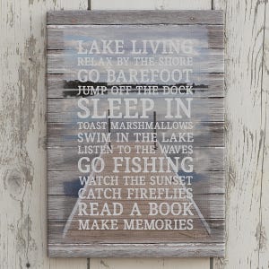 Lake Rules Canvas Print: Personalized Lake House Decor