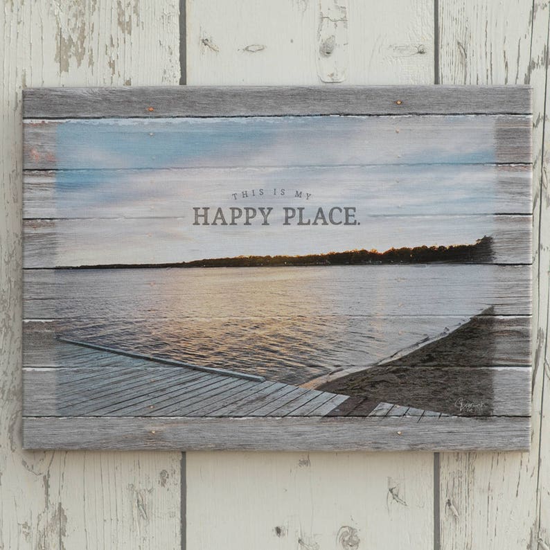 This is My Happy Place Lake Canvas Wall Art Lake House Decor Etsy