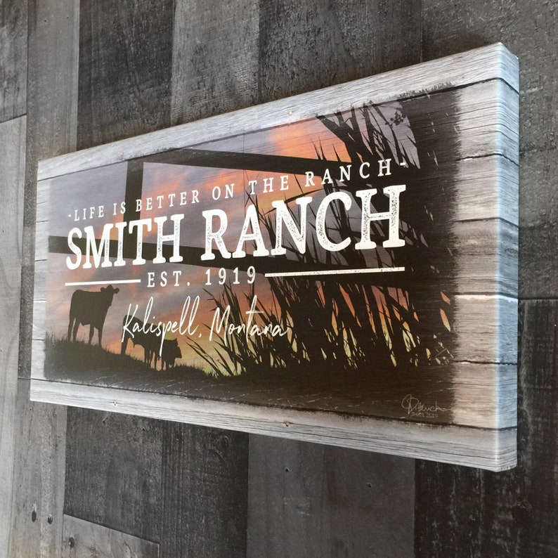 Personalized Ranch Name Sign Family Ranch Custom Canvas Etsy