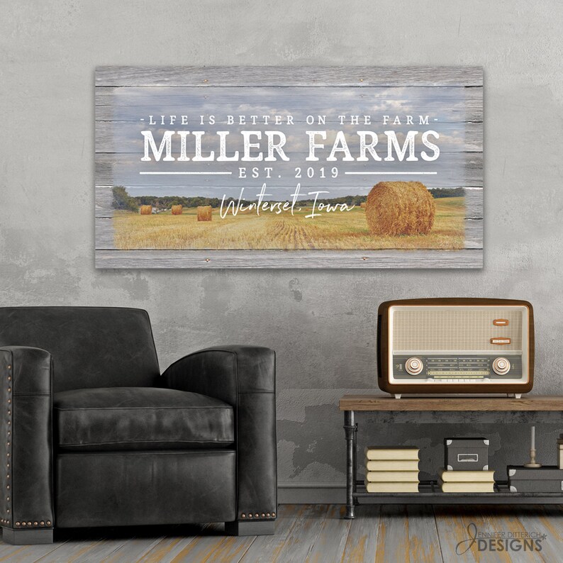 Personalized Farm Name Sign Family Farm Custom Canvas Print with Established Date and Location image 6