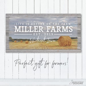 Personalized Farm Name Sign Family Farm Custom Canvas Print with Established Date and Location image 5