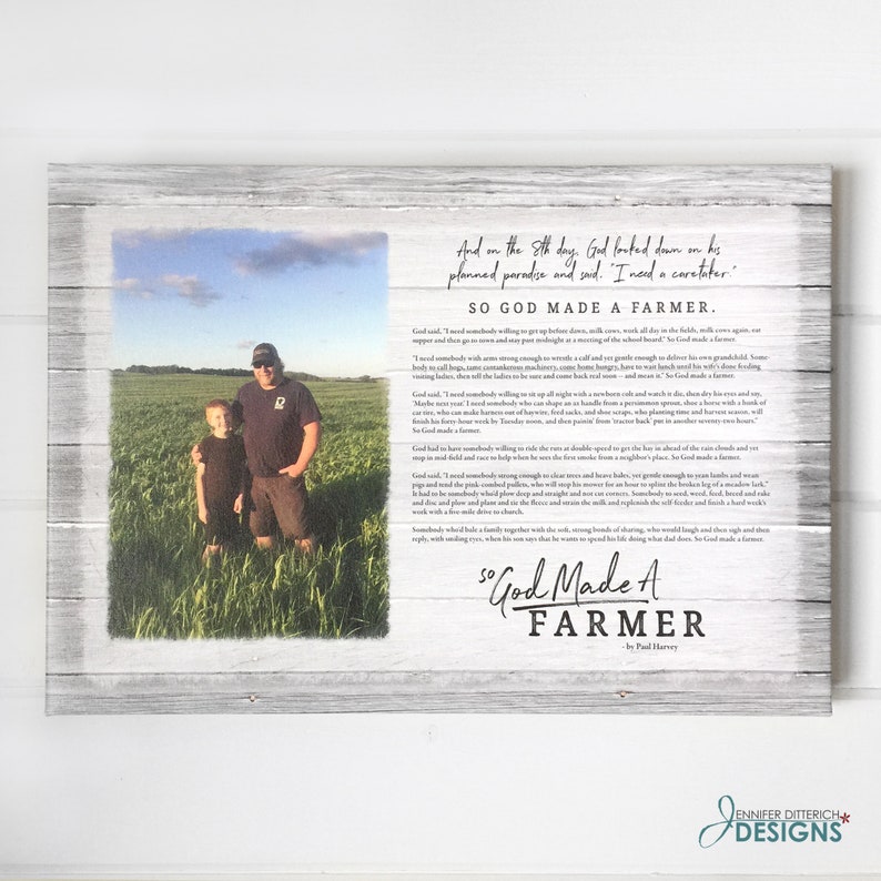 Gift for Farmer So God Made a Farmer Personalized Print