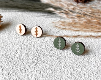 Hypoallergenic Tree Stud Earrings - Nature Inspired Studs - Camping Gift - Outdoor Themed Earrings
