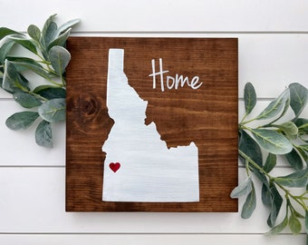 Idaho Home Sign | Idaho wall decor | Idaho wall art | Moving gift | Home state sign | Custom wood sign | Wood wall decor