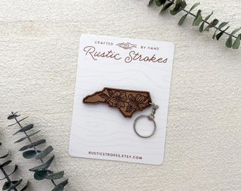 North Carolina Dogwood Keychain - North Carolina Gift - Home State Gift - NC State Flower Keyring - Stocking Stuffer - Custom Keychain
