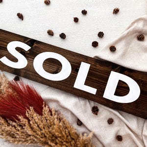 SOLD Sign | Realtor Sold Sign | New Home Photo Prop | Sold Wood Sign | Large Sold Sign