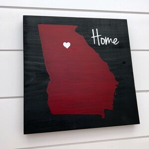 Georgia home sign Georgia wall art Georgia gift Home state sign Customizable gift Georgia decor Wood wall decor image 3