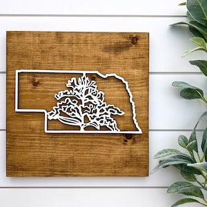 Nebraska Goldenrod Wall Decor - Nebraska Gift - State Flower Wall Art - Customizable Nebraska Sign