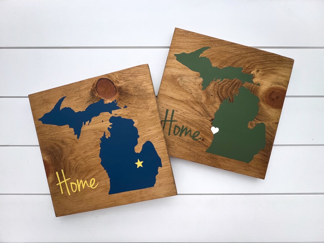 Michigan Wood Sign Michigan Wall Art Michigan Gift Personalized Gift ...