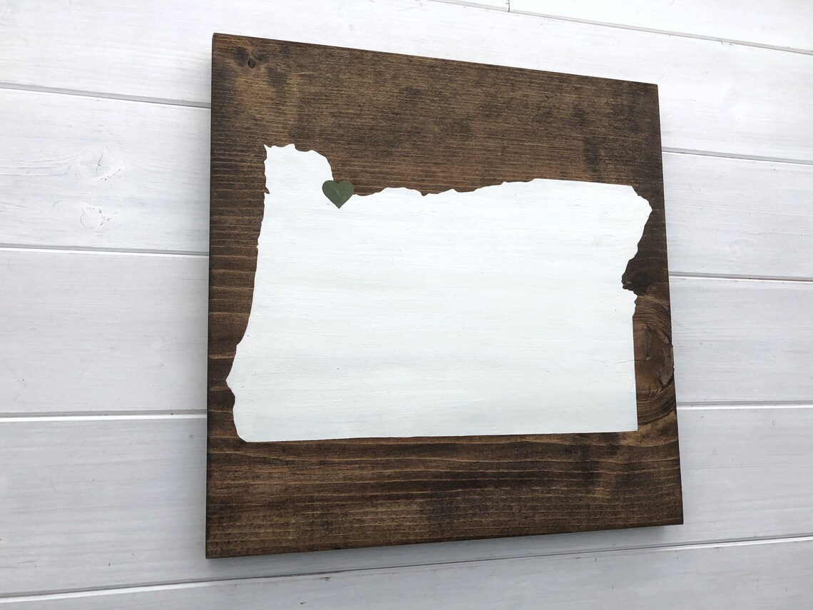 Oregon Home Sign Oregon art Housewarming gift Portland | Etsy