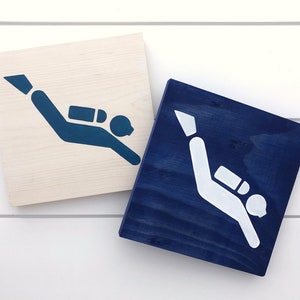 Painted | Scuba diving sign | Scuba diving gift | Diving wall decor | Recreation signs | Gift for Divers