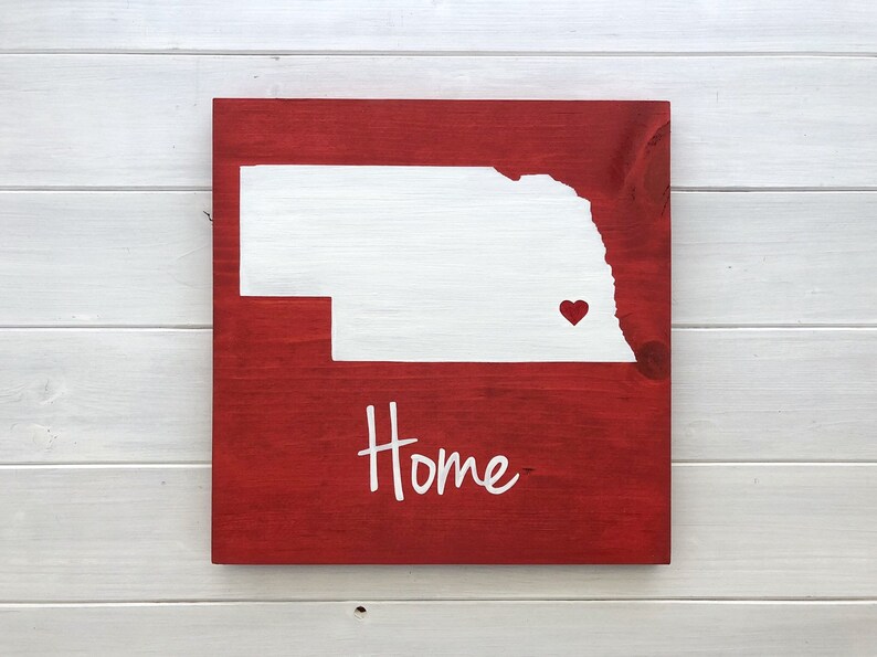 Nebraska Home Sign Nebraska State Sign State wall art Etsy
