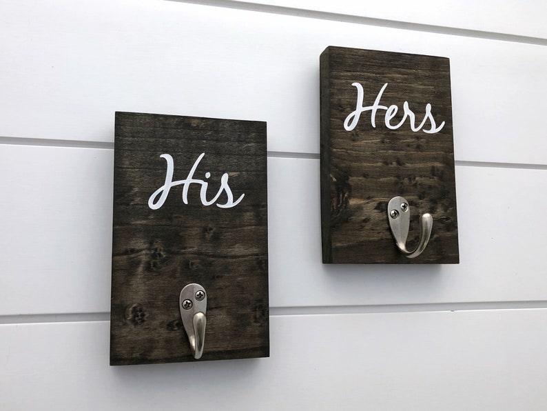 Painted His and Hers Towel Hook Bath Towel Hooks His and Etsy