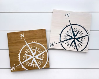 Compass Sign | Travel wall decor | Adventure sign | Adventure wall art | Nautical decor | Hiking gift | Compass art | Outdoor themed gift