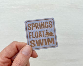 Florida Springs Wooden Sticker: Diver Gift, Nature Lover