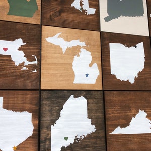 State Wood Sign - Hometown Sign - Moving Gift - State Wall Art - Minimalist State Decor
