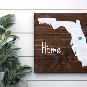 Florida Home Sign Florida Map Florida Gift Custom Wood Sign Florida ...