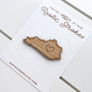 Kentucky Wood Magnet | Home State Gift | Kentucky Themed Gift | State Refrigerator Magnet | Travel Gift |