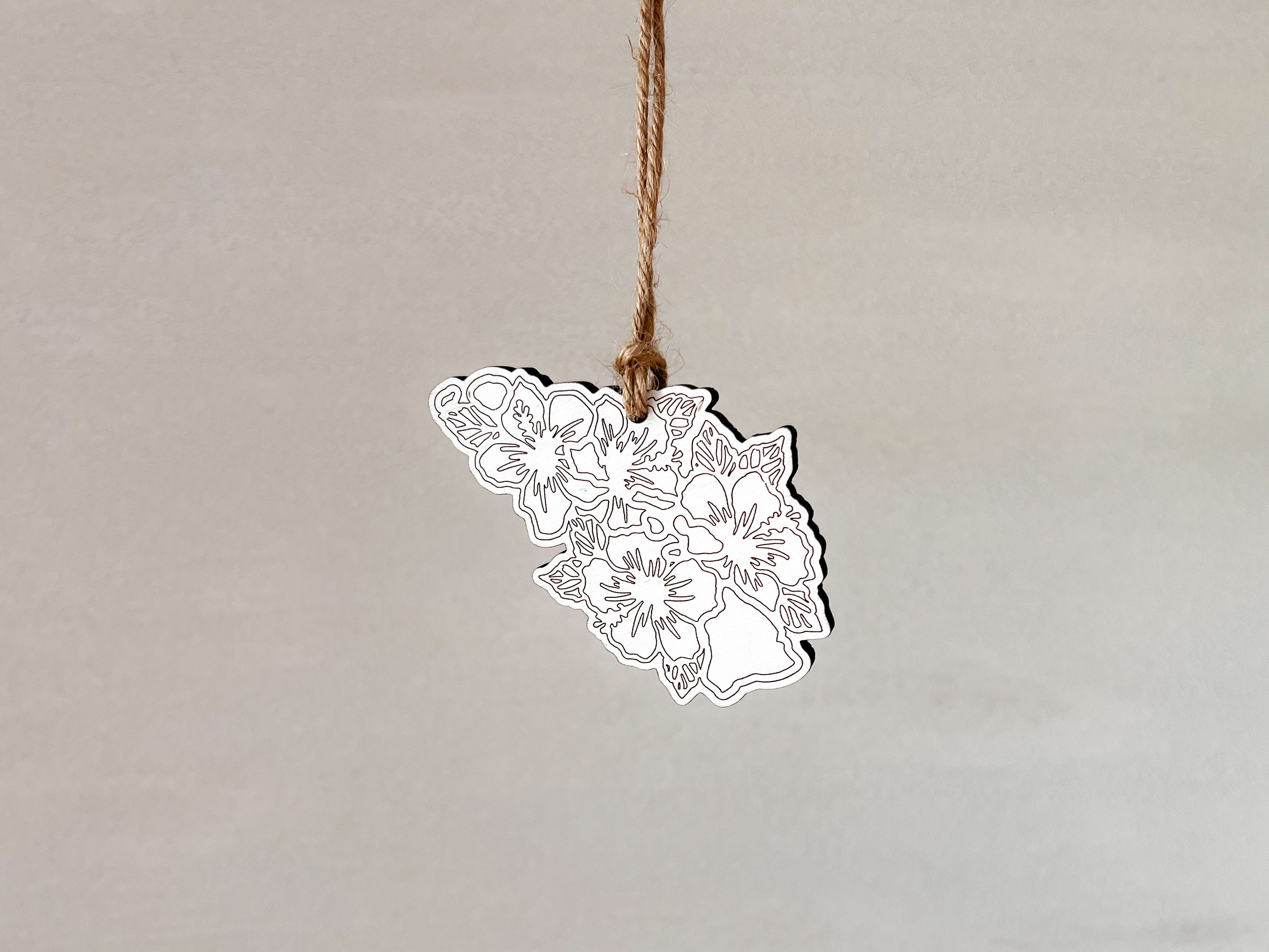 Hawaii State Flower Wood Ornament | Wooden Christmas Ornaments | New ...