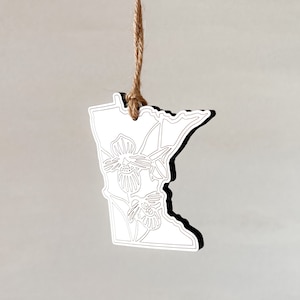 Minnesota State Flower Wood Ornament | Wooden Christmas Ornaments | New Home Ornament | Unique Minnesota Ornament | Host Gift