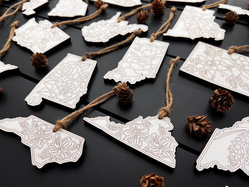 Oregon State Flower Wood Ornament Wooden Christmas Ornaments New Home