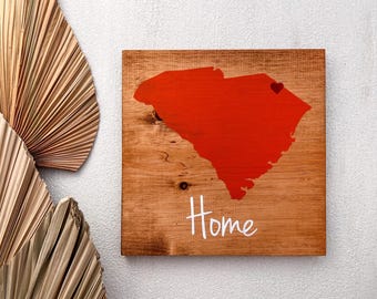 Handcrafted South Carolina Sign - South Carolina Wall Art - South Carolina Gift - Home State Gift - Rustic State Decor