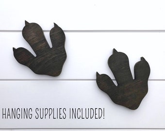 Dinosaur Tracks | Set of 2 | Dinosaur Footprints | Dinosaur Room Decor | Dinosaur Birthday Party | Dinosaur wood prints | Boys room decor