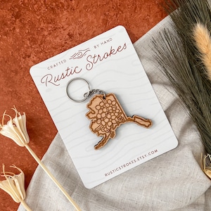 Handcrafted Alaska Forget-me-nots Keychain - Alaska Gift - Alaska State Flower - Home State Gift