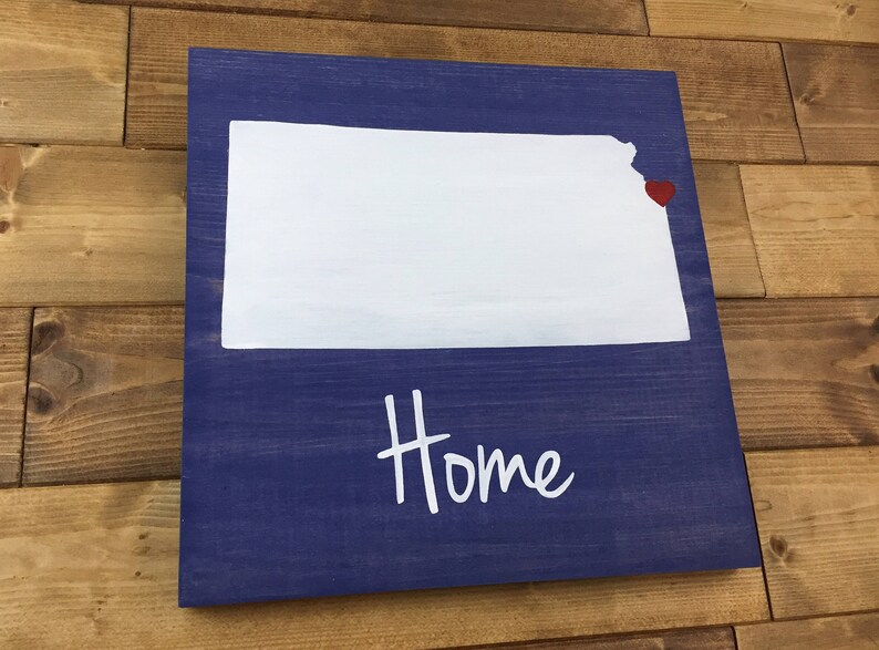 Kansas Home Sign Kansas Wall Decor Custom Sign Kansas Etsy